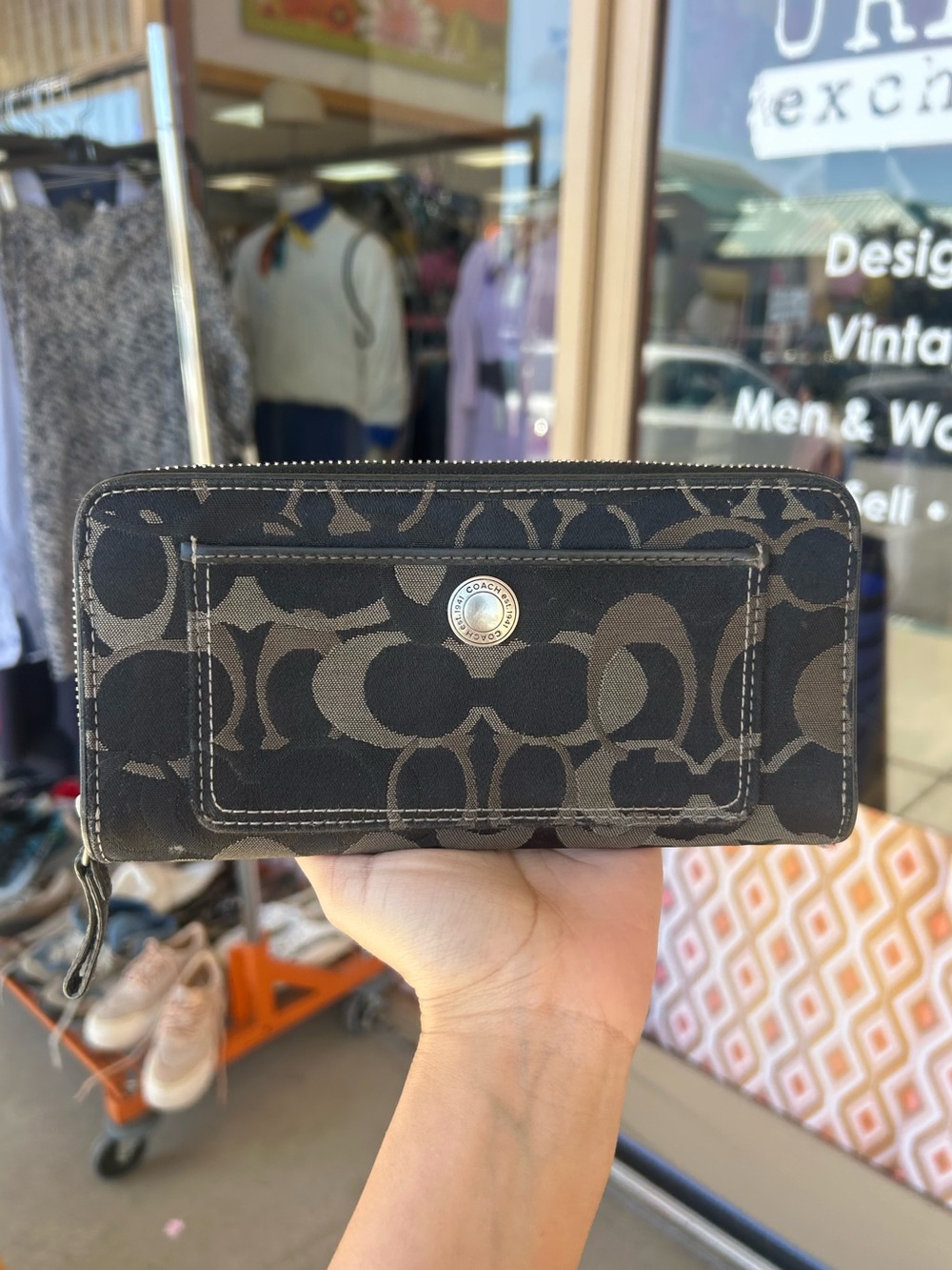 Y2K Vintage Coach Monogram Zip Wallet